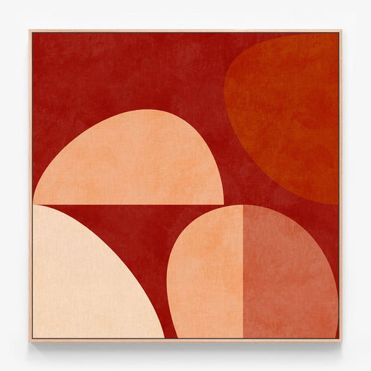 Autumn Earthy Canvas wall art with oak float frame