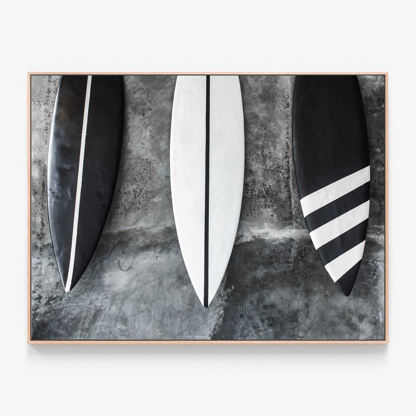 B&W Boards Canvas wall art with oak float frame