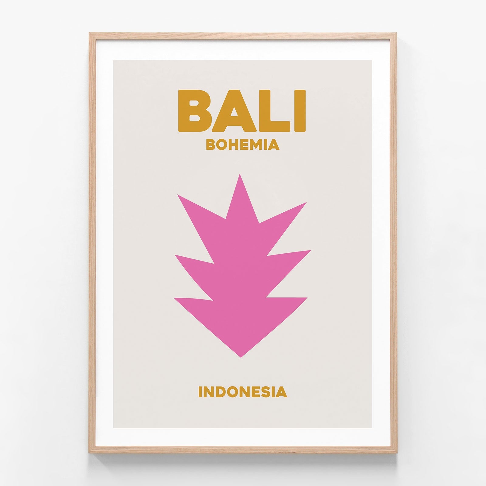 Bali Bohemia oak framed art print