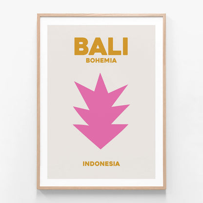 Bali Bohemia oak framed art print