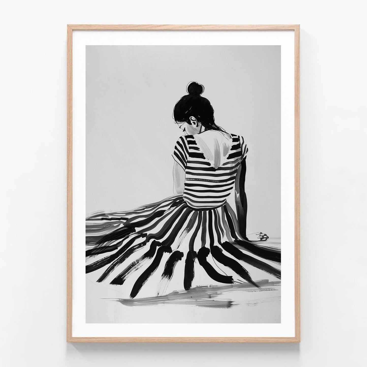 Ballerina oak framed print