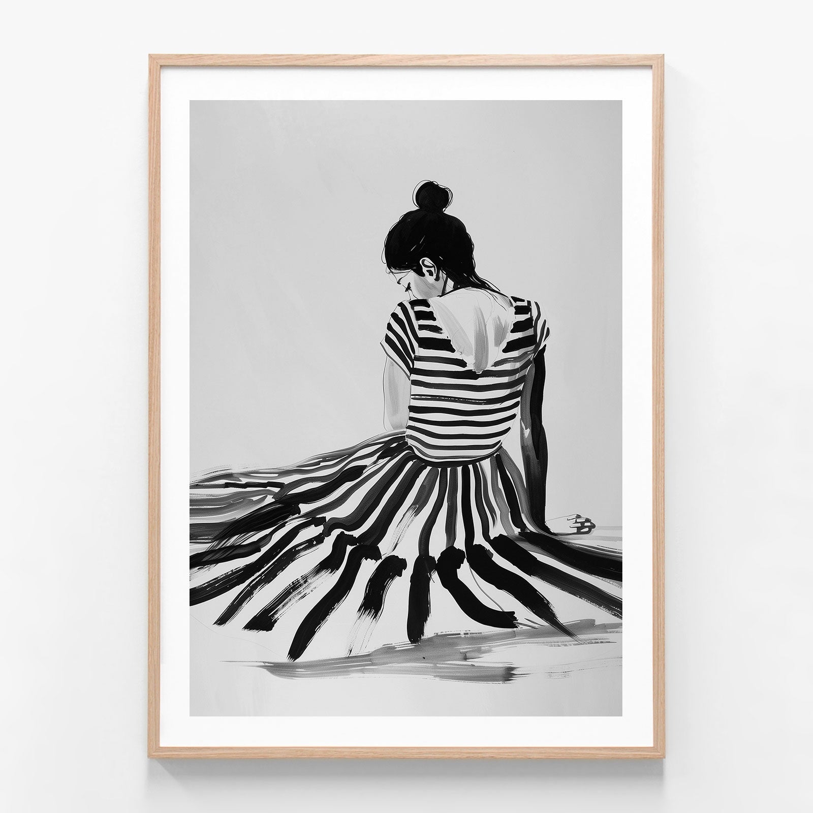 Ballerina oak framed print