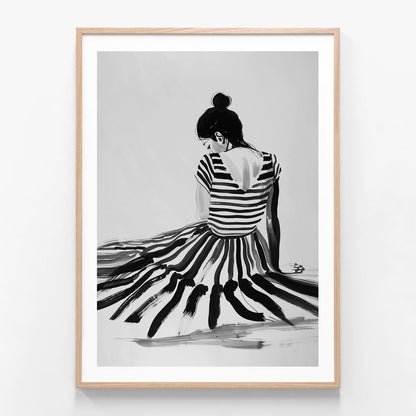 Ballerina oak framed print