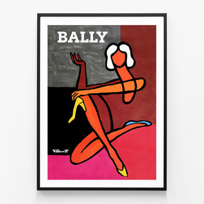 A Bally Diptyque advertising poster framed in a black frame,