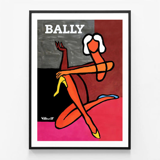 A Bally Diptyque advertising poster framed in a black frame,