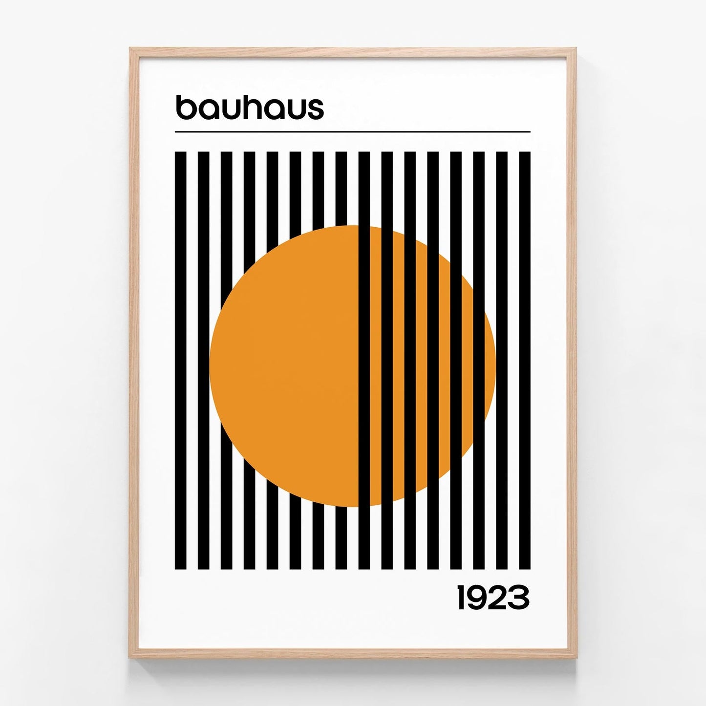 Bauhaus 1923 Stripes oak framed print