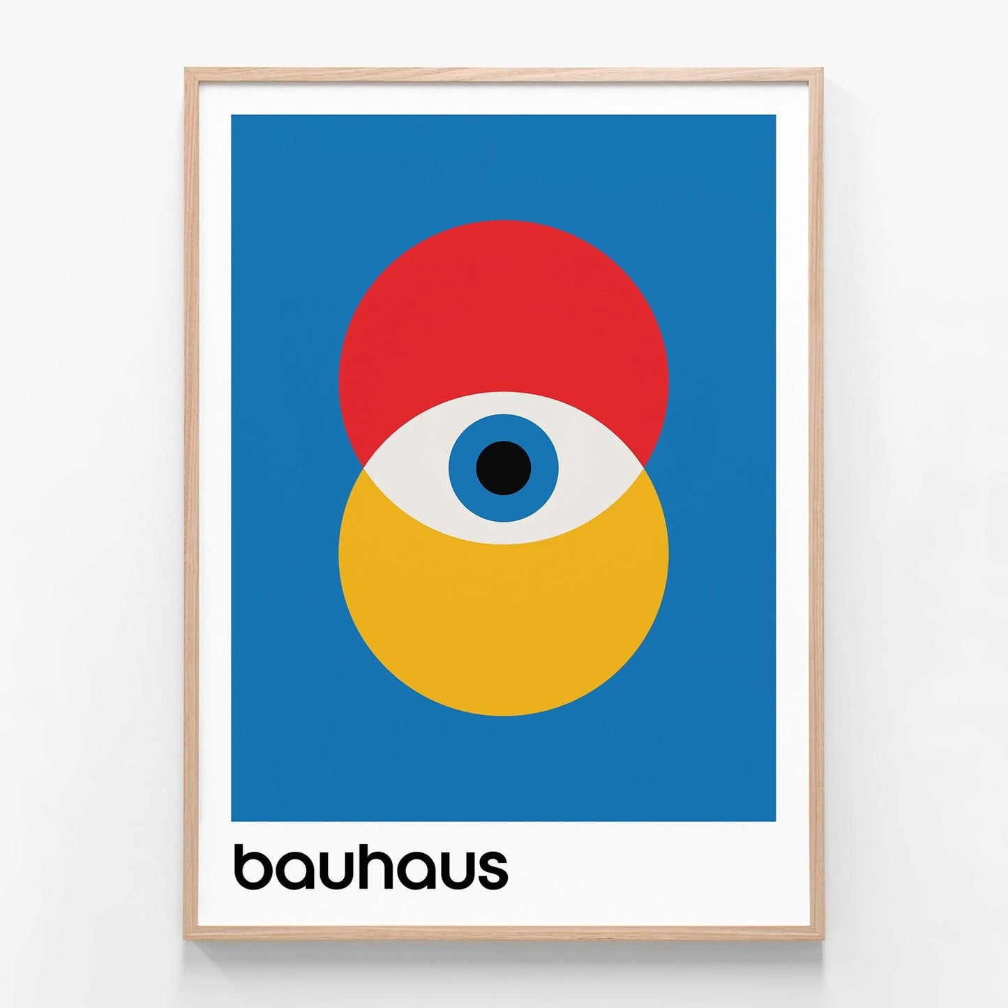 Bauhaus Blue oak framed print