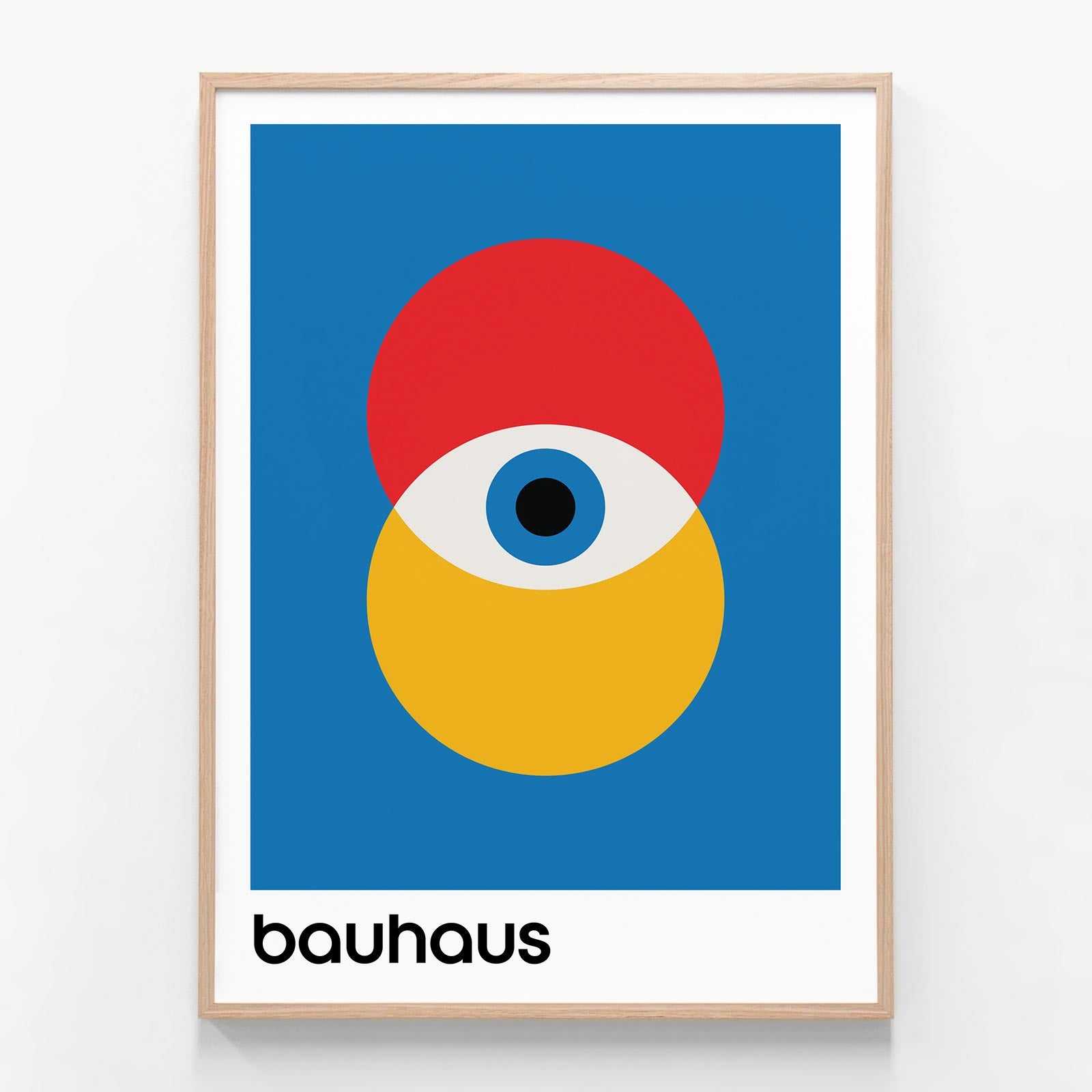 Bauhaus Blue oak framed print