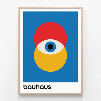 Bauhaus Blue oak framed print