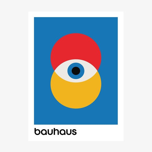 Bauhaus Blue wall art print