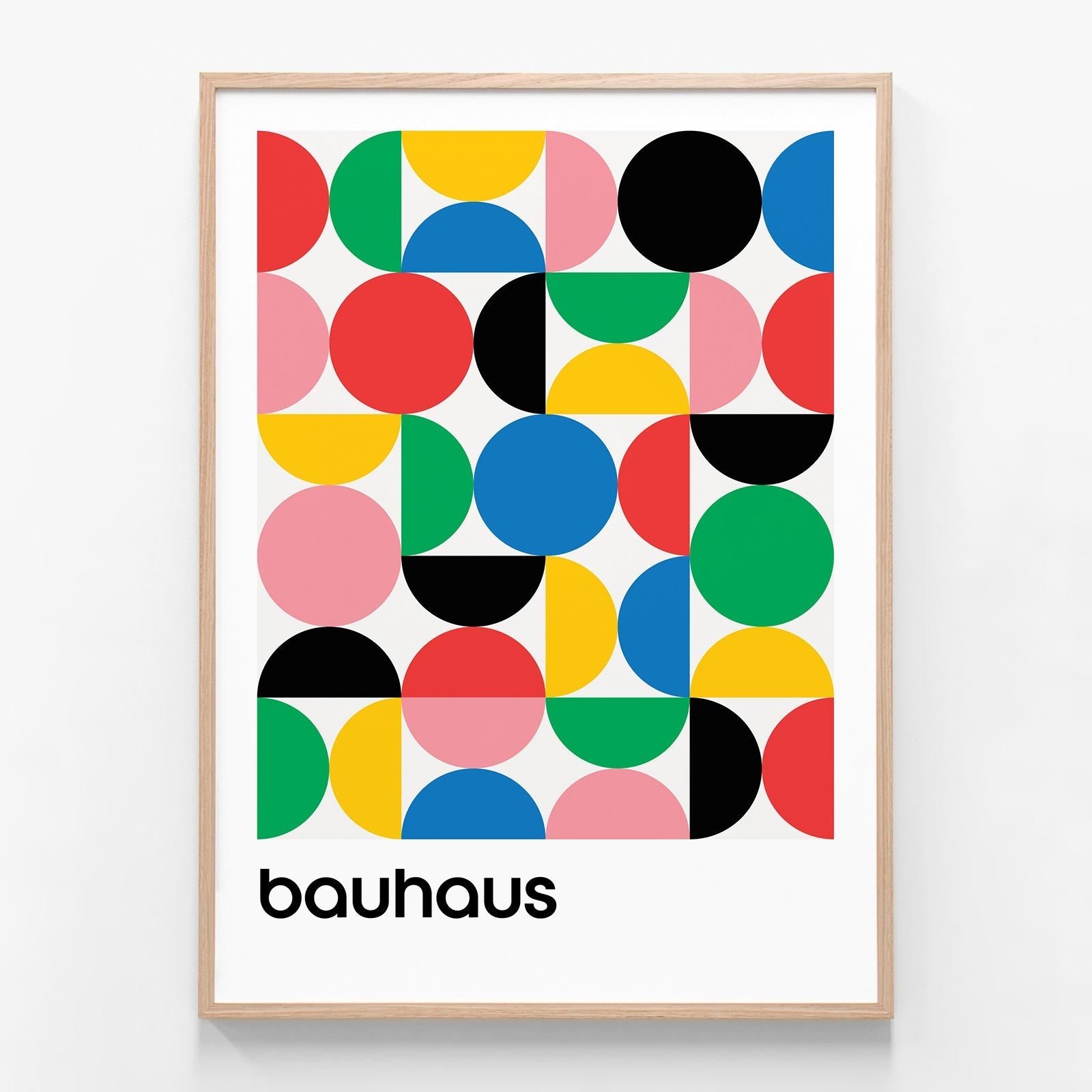 Bauhaus Colours 3 oak framed print