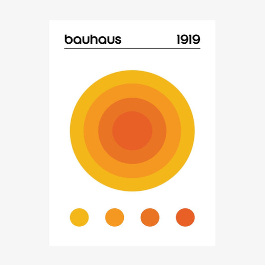 Bauhaus Orange Circle wall art print
