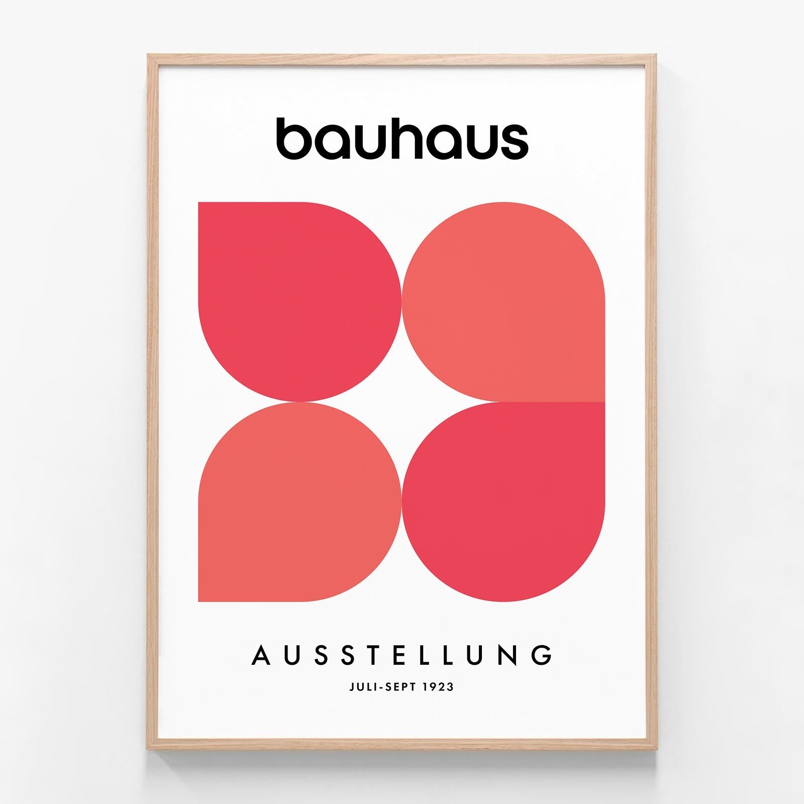 Bauhaus Red 1 oak framed print