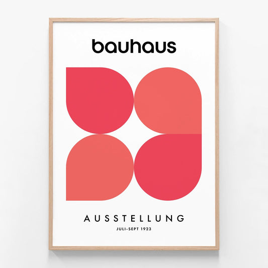 Bauhaus Red 1 oak framed print