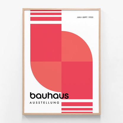 Bauhaus Red 2 oak framed print