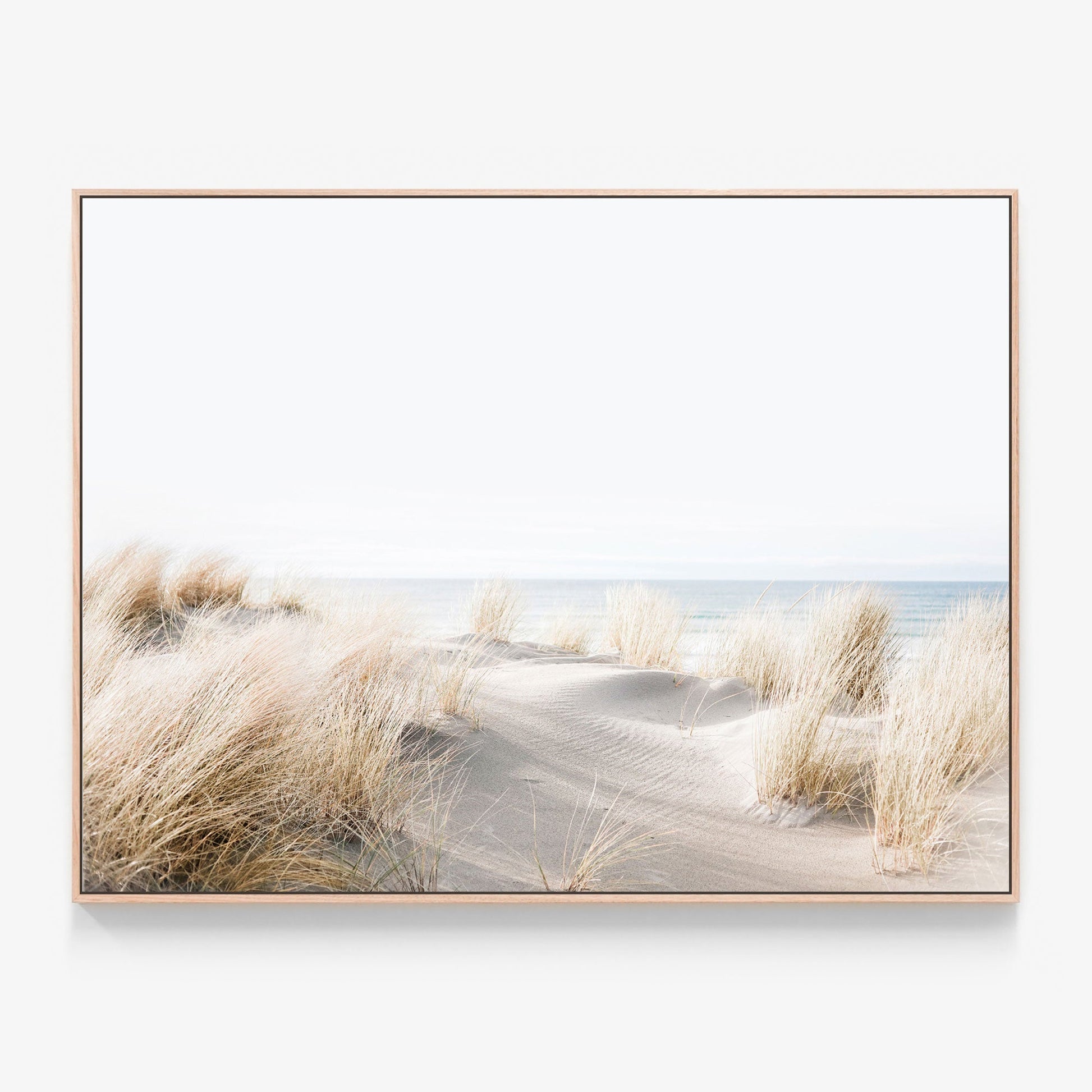 Beach Dunes Canvas wall art with oak float frame