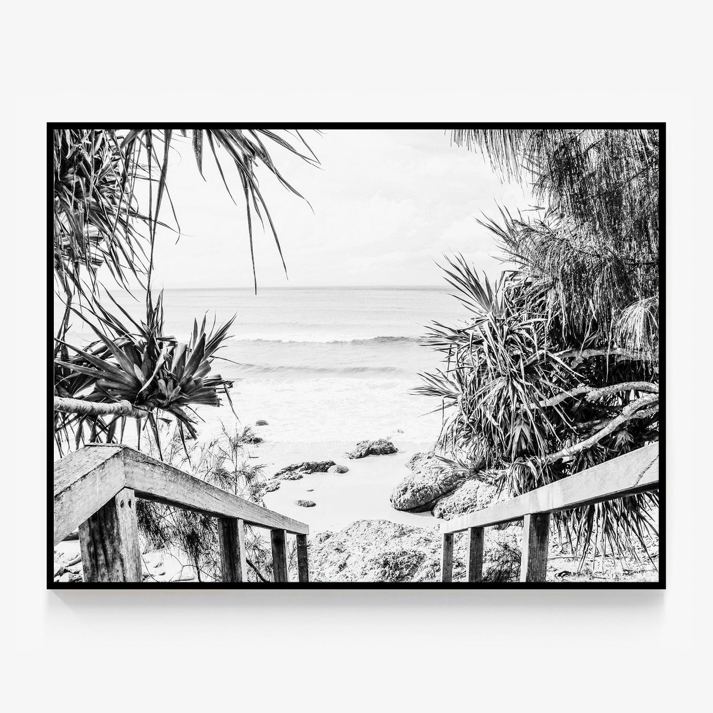 Beach Hideaway B&W Canvas