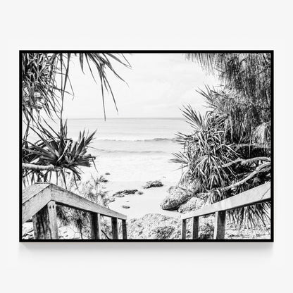 Beach Hideaway B&W Canvas