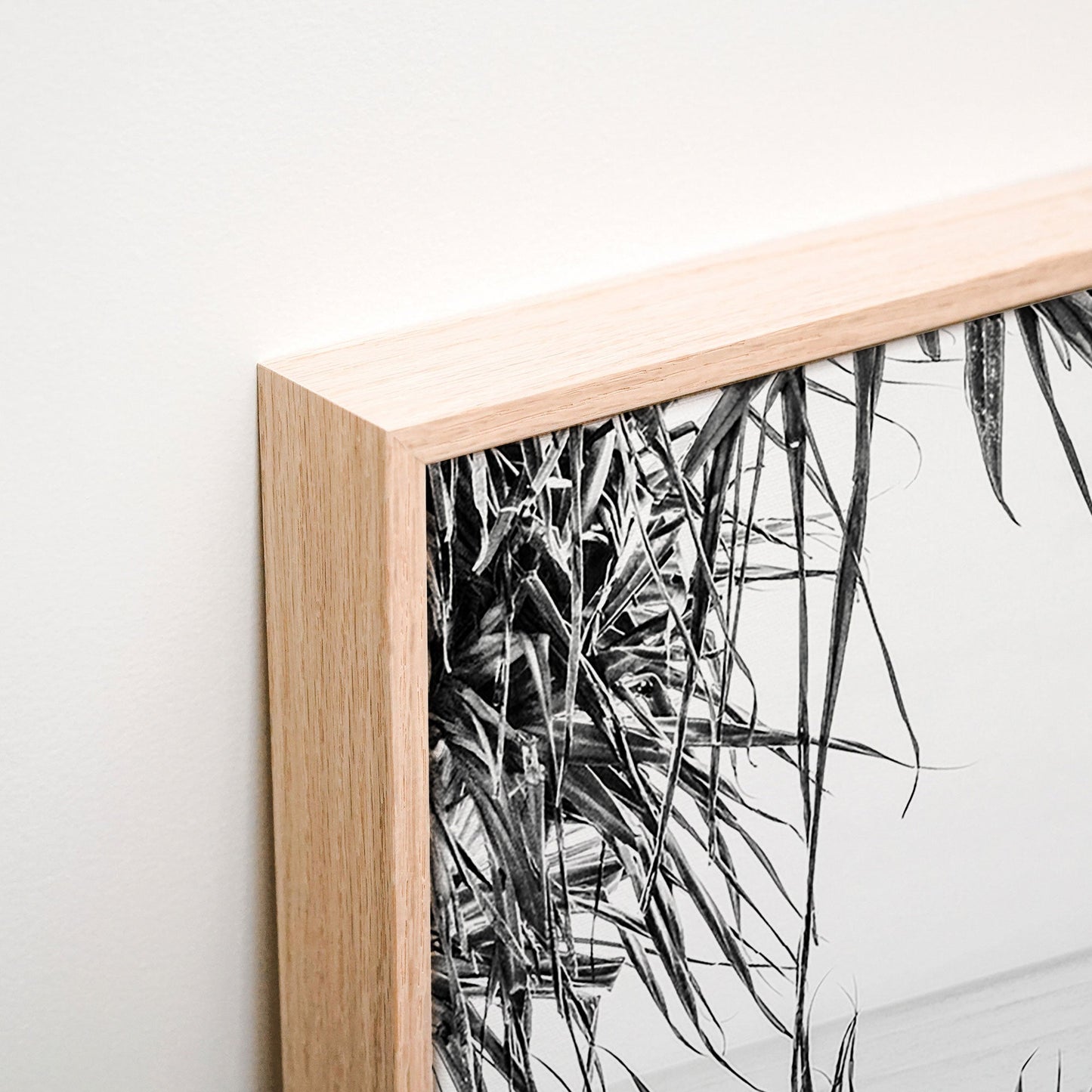 Beach Hideaway B&W Canvas wall art corner detail