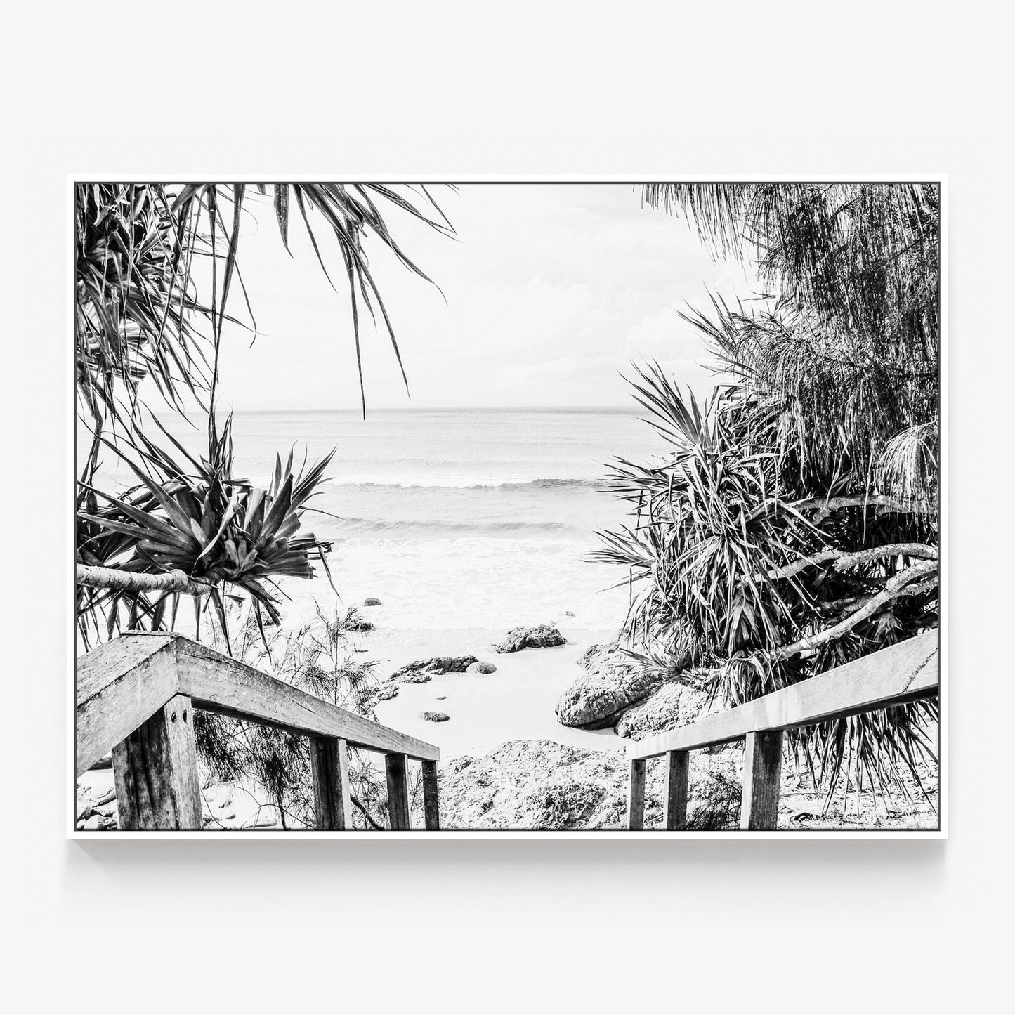Beach Hideaway B&W Canvas