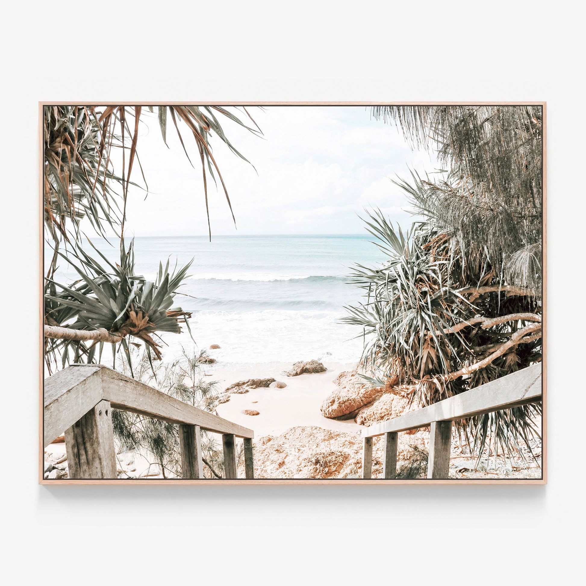 Beach Hideaway Canvas print in oak frame