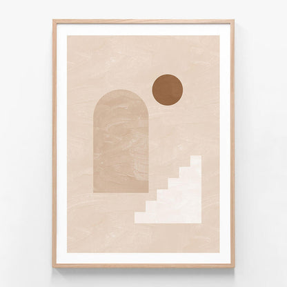 A beige-colored artistic abstract shape on a beige background.