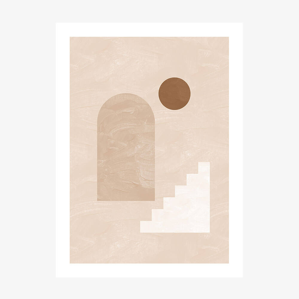 A beige-colored artistic abstract shape on a beige background.