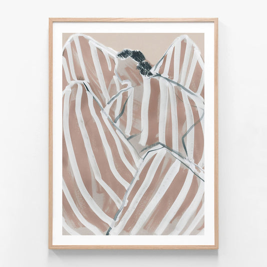 Between the Sheets oak framed print