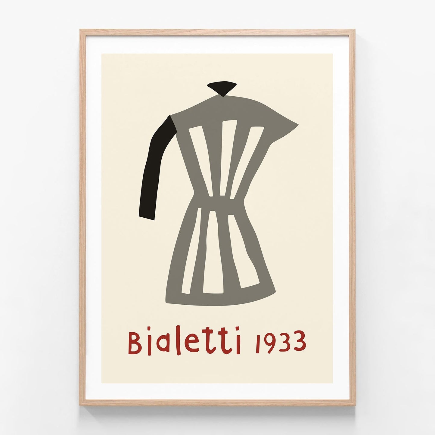 Bialetti 1933 oak framed print