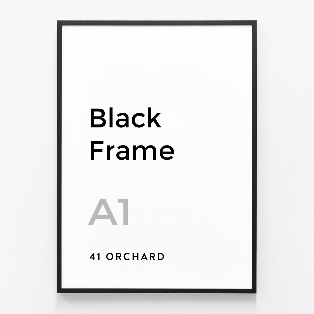 An A1 size black picture frame.