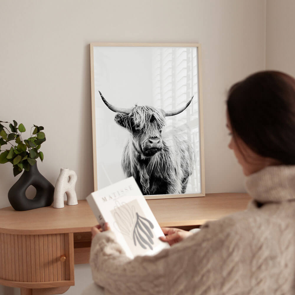 Black-and-White-Highland-Cow-Photo-Framed-Print-Angus.jpg