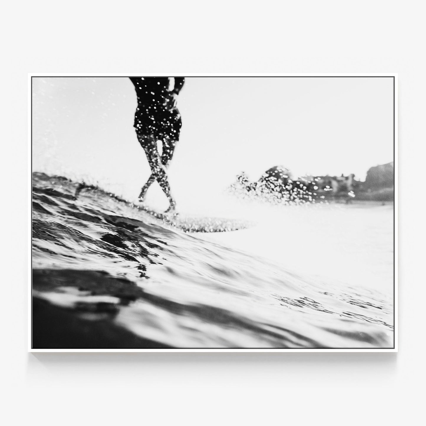 Black & White Surfer Canvas