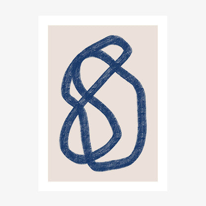 Minimalist poster art print of a blue line.