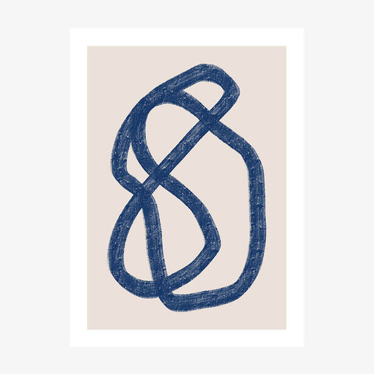 Minimalist poster art print of a blue line.