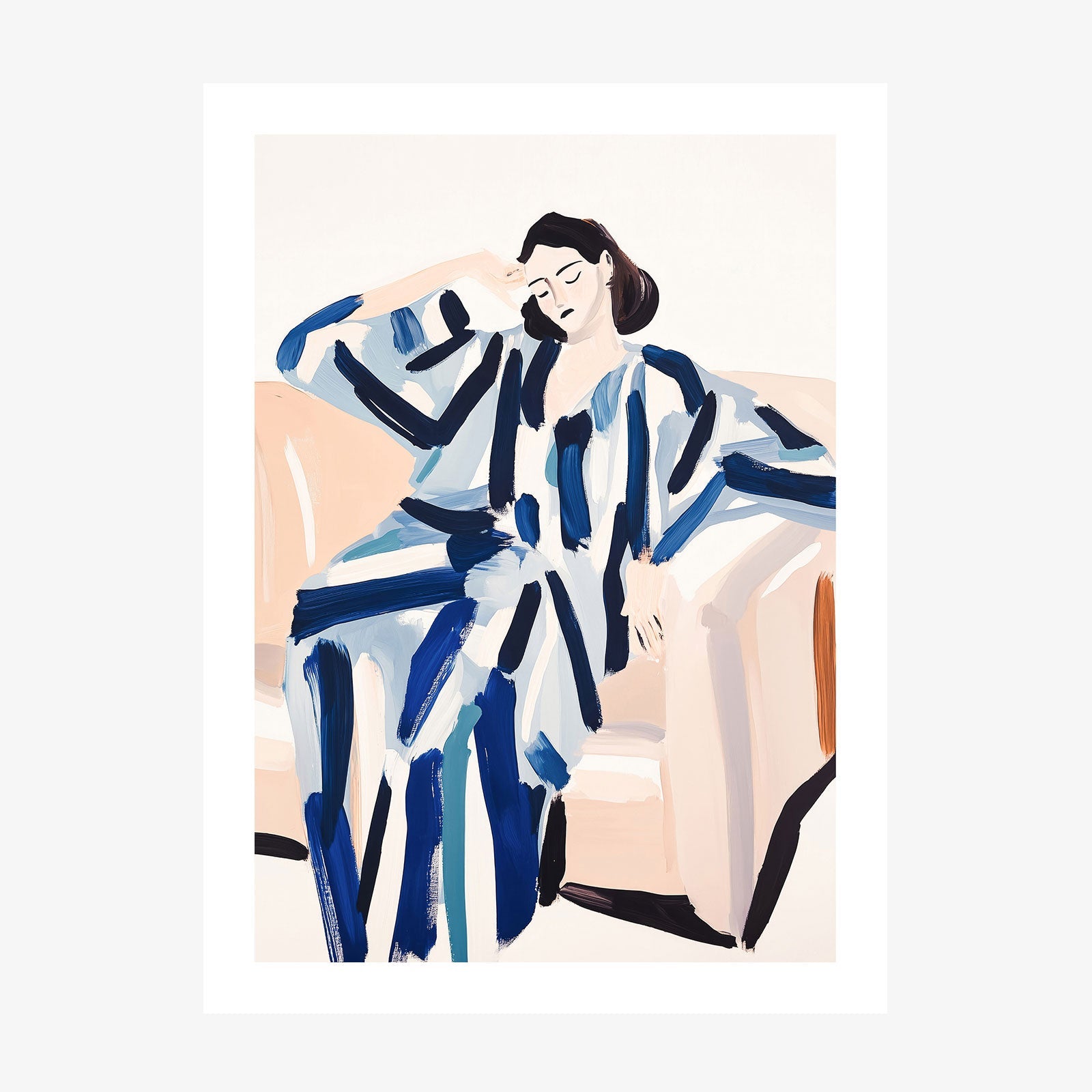 Blue Striped Pyjamas wall art print