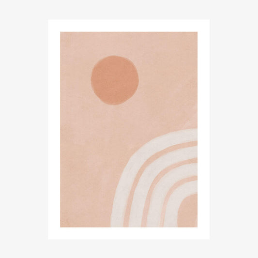 Minimalist Boho art print featuring the sun and a rainbow