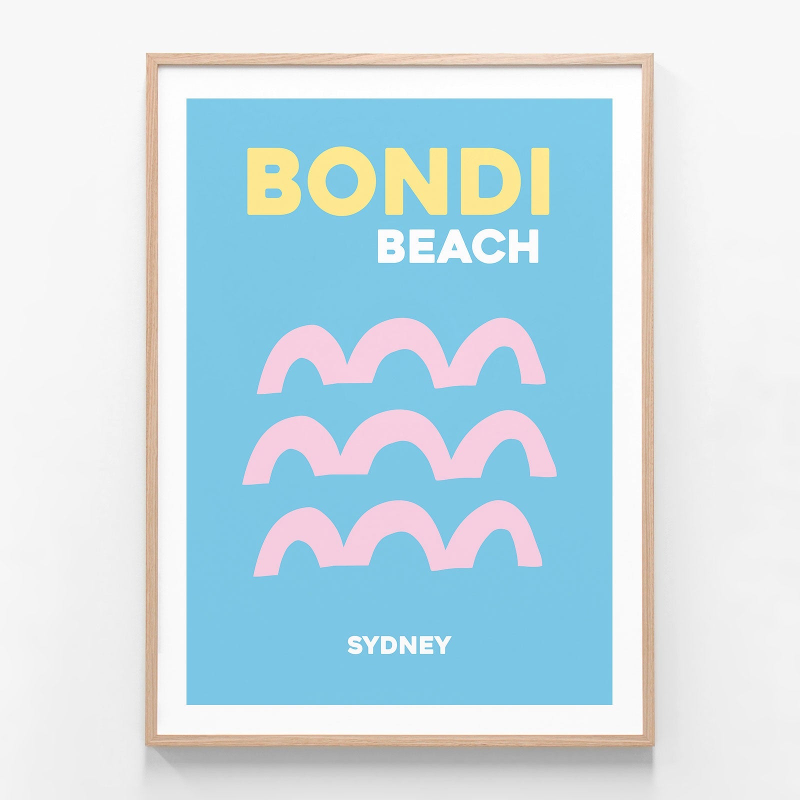 Bondi Beach 2 oak framed art print