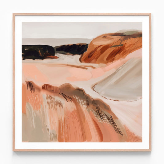 Burnt Sienna Hills oak framed print