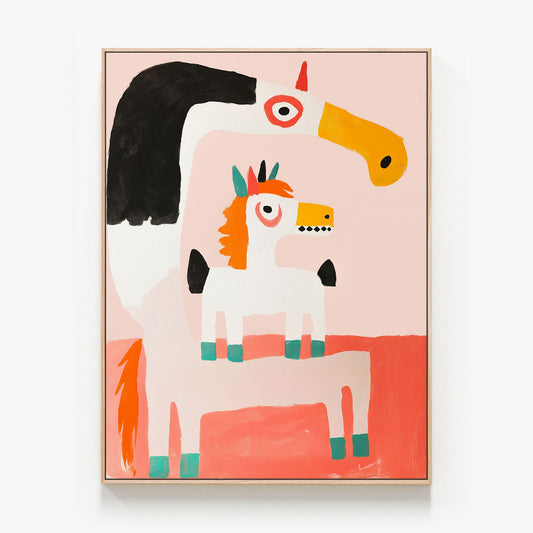 Burro Loco Canvas oak framed canvas print