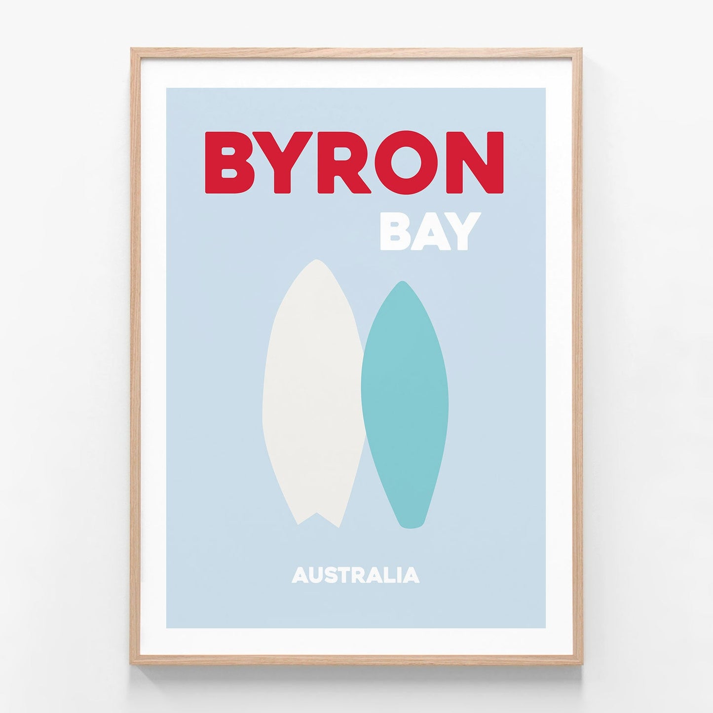Byron Bay 1 oak framed art print