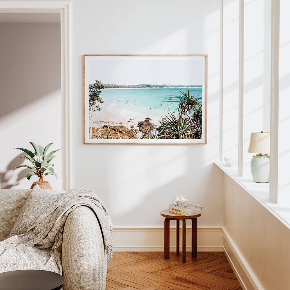 A Byron Bay framed print.
