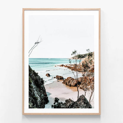 A framed art print of an Australia coastal beach scene