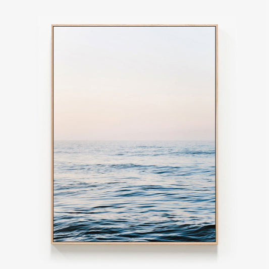 Calm Ocean Canvas wall art with oak float frame