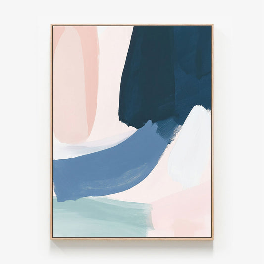 Calm Shapes 2 Canvas oak framed canvas print