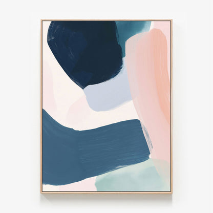 Calm Shapes 3 Canvas oak framed canvas print