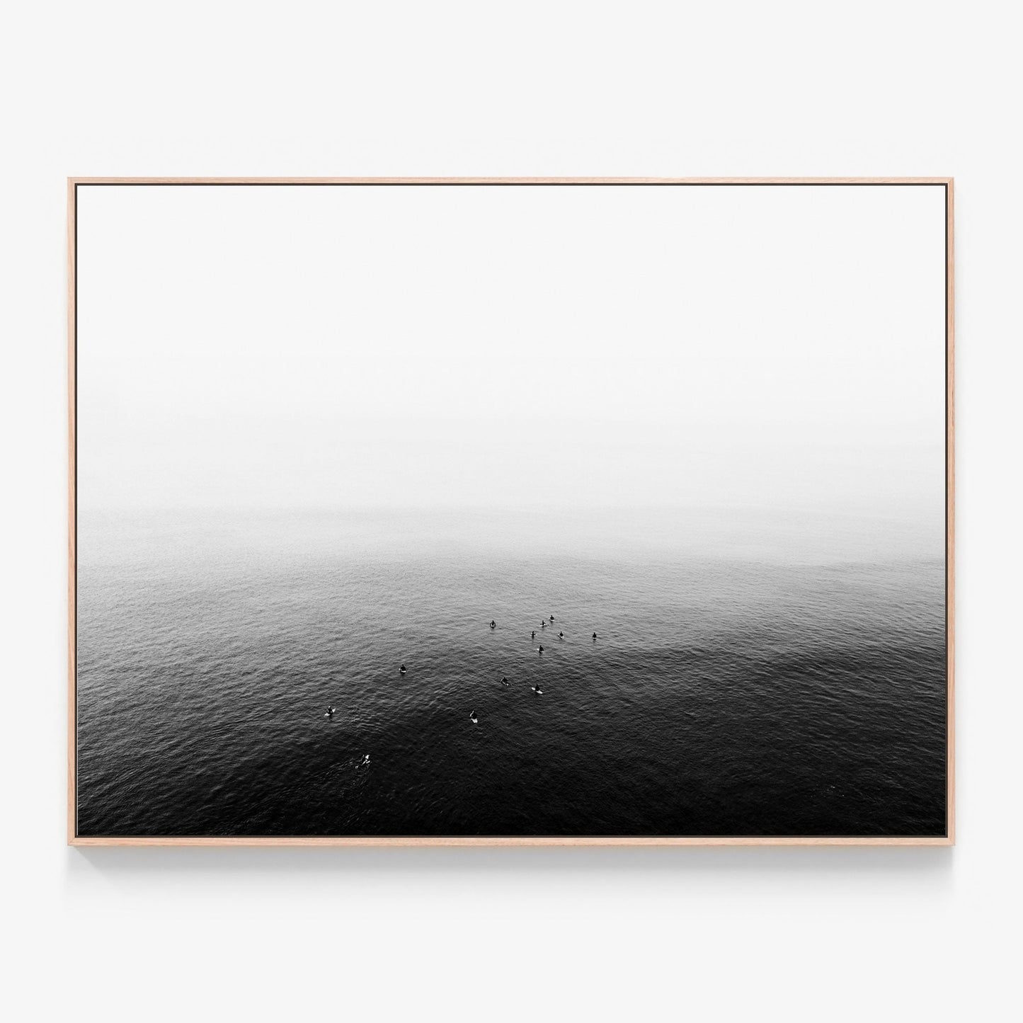 Calm Waters Canvas wall art with oak float frame