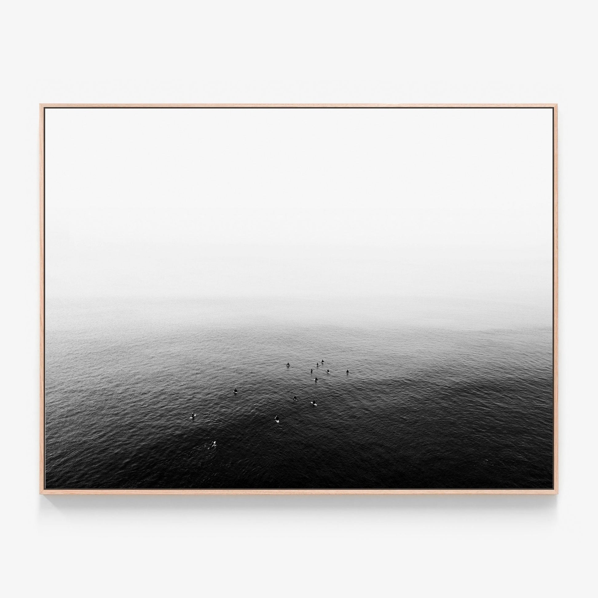 Calm Waters Canvas wall art with oak float frame