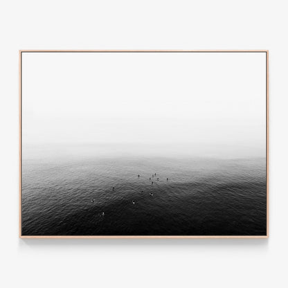 Calm Waters Canvas wall art with oak float frame