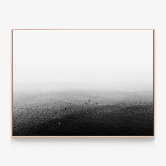 Calm Waters Canvas wall art with oak float frame