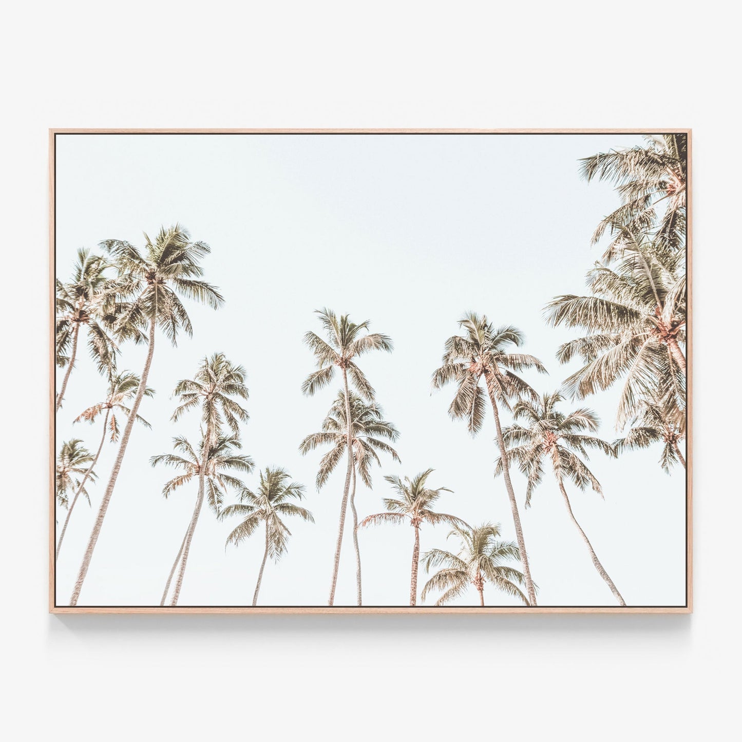 Caribbean Sky Canvas wall art with oak float frame